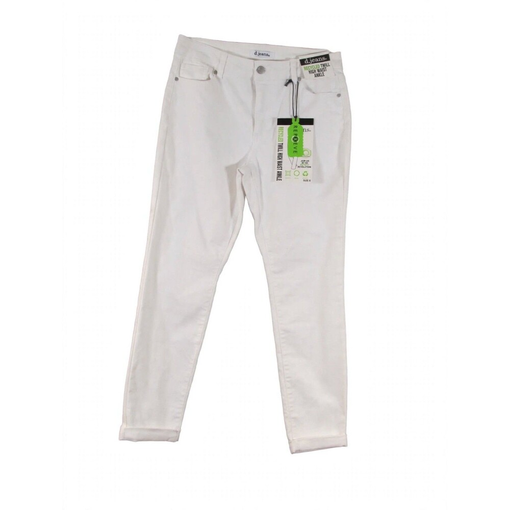 d.jeans Womens 6 White Recycled Twill High Waist Ankle Jeans NWT Repreve